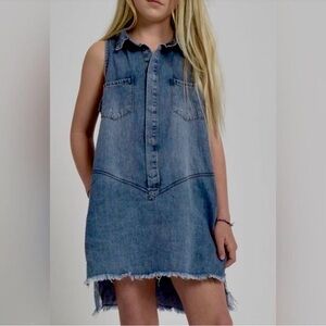 ONE TEASPOON Mini Braxton Blue Denim Dress Girls Sz 6-7 School Kidcore Edgy Rock